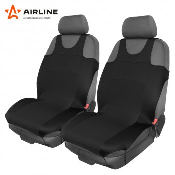 1 149 р. Универсальные чехлы сидений (майка, 2 предм., полиэстер) AIRLINE   (черные)  с доставкой в г. Пермь. Увеличить фотографию 3
