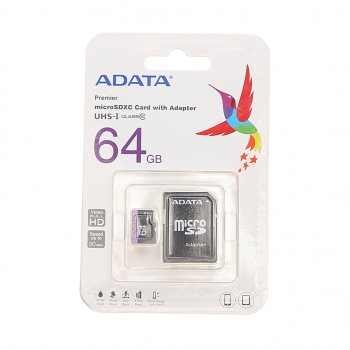 429 р. Карта памяти 64GB MicroSD class 10 + SD адаптер ADATA ADATA ausdx64guicl10-ra1 ADATA ausdx64guicl10-ra1  с доставкой в г. Пермь. Увеличить фотографию 1