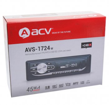 2 699 р. Магнитола автомобильная 1DIN 24V ACV ACV avs-1724w  с доставкой в г. Пермь. Увеличить фотографию 2