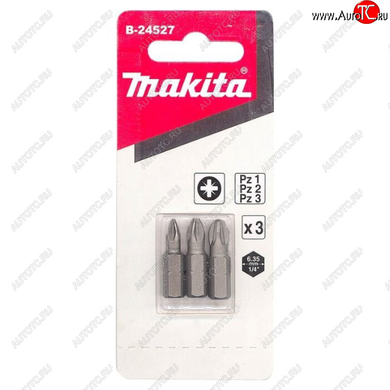 161 р. Набор бит 14 PZ1, PZ2, PZ3 25мм 3 предмета в блистере MAKITA MAKITA b-24527  с доставкой в г. Пермь