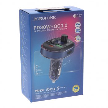 1 599 р. Устройство зарядное в прикуриватель с трансмиттером (bluetooth,hands free) черное BOROFONE BOROFONE bc47 dark blue  с доставкой в г. Пермь. Увеличить фотографию 4