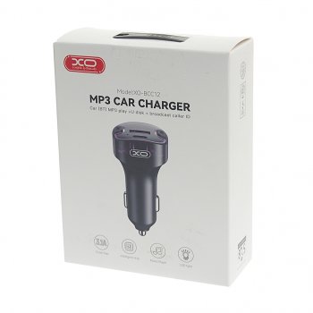 1 039 р. Устройство зарядное в прикуриватель с трансмиттером (bluetooth,hands free) черное XO XO bcc12  с доставкой в г. Пермь. Увеличить фотографию 3