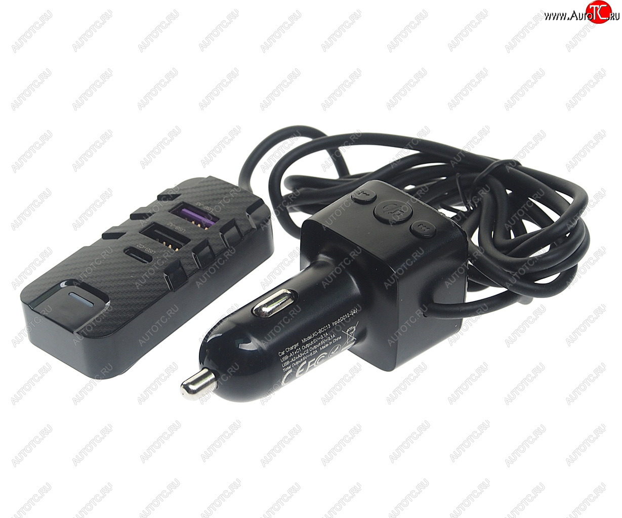 1 189 р. Устройство зарядное в прикуриватель с трансмиттером (bluetooth,hands free) черное XO XO bcc13 black  с доставкой в г. Пермь