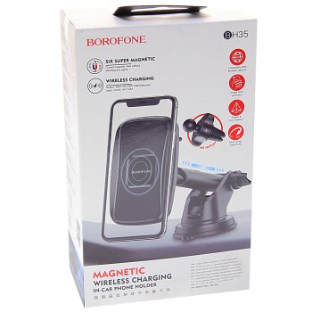 1 759 р. Держатель телефона с беспроводной зарядкой BOROFONE BOROFONE bh35 black  с доставкой в г. Пермь. Увеличить фотографию 3