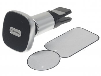 689 р. Держатель телефона на дефлектор магнитный черный BOROFONE BOROFONE bh44 black silver  с доставкой в г. Пермь. Увеличить фотографию 2