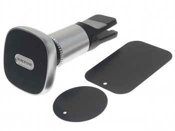 689 р. Держатель телефона на дефлектор магнитный черный BOROFONE BOROFONE bh44 black silver  с доставкой в г. Пермь. Увеличить фотографию 1