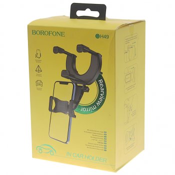 419 р. Держатель телефона на зеркало черный BOROFONE BOROFONE bh49 black  с доставкой в г. Пермь. Увеличить фотографию 4