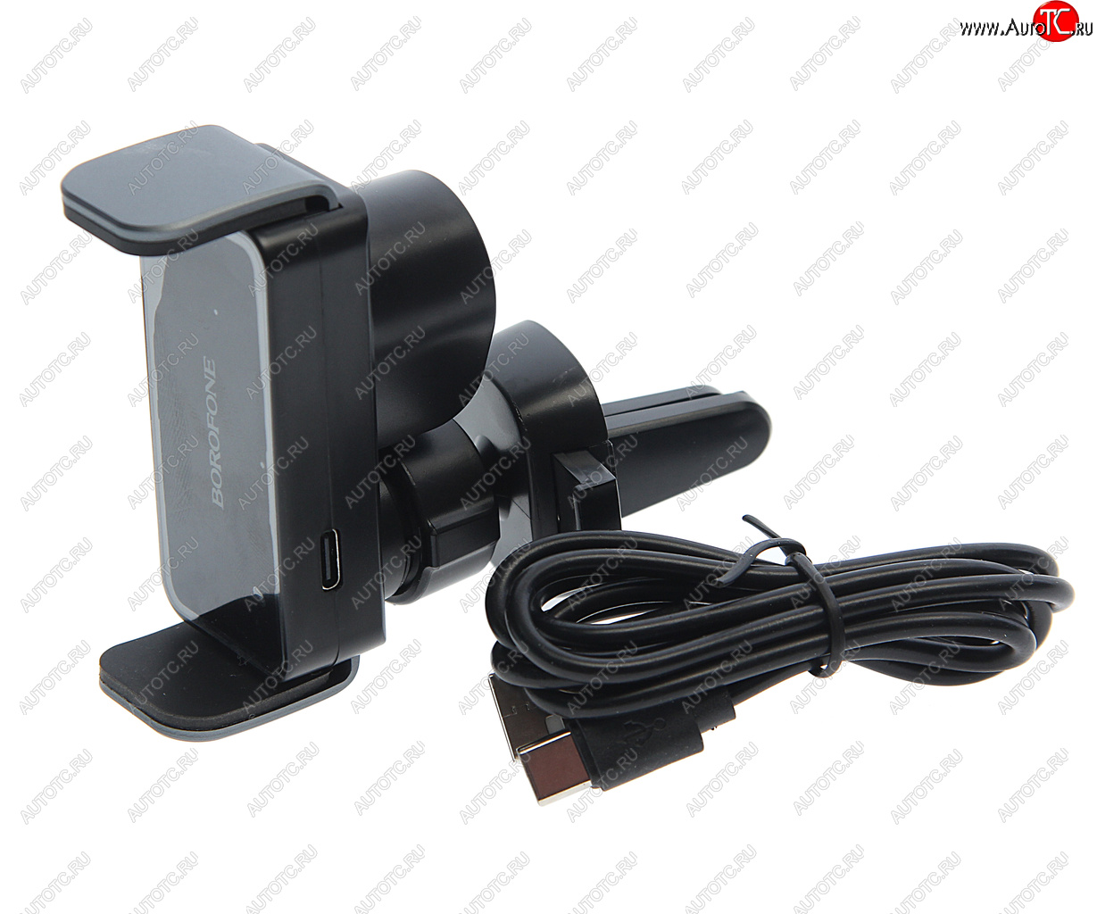 899 р. Держатель телефона на дефлектор BOROFONE BOROFONE bh66 black metal gray  с доставкой в г. Пермь