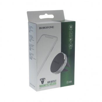 212 р. Держатель телефона на дефлектор магнитный серебристый BOROFONE BOROFONE bh8 silver  с доставкой в г. Пермь. Увеличить фотографию 3