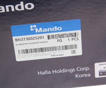22 649 р. Генератор HYUNDAI ix35 (10-),Sonata (04-) KIA Sportage (10-) (2.02.4) (110A,13.5V) MANDO MANDO bn3730025201  с доставкой в г. Пермь. Увеличить фотографию 6