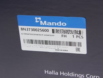 23 999 р. Генератор HYUNDAI ix35 (11-) (2.0) (110А,13.5V) MANDO MANDO bn3730025600 MANDO bn3730025600  с доставкой в г. Пермь. Увеличить фотографию 6