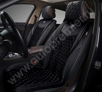 3 999 р. Накидка на сиденье алькантара черно-серая (4 предм.) (2шт.) Brilliant PREMIER PREMIER brl100  с доставкой в г. Пермь. Увеличить фотографию 1