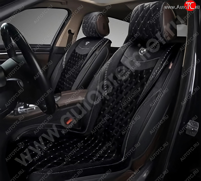 3 999 р. Накидка на сиденье алькантара черно-серая (4 предм.) (2шт.) Brilliant PREMIER PREMIER brl100  с доставкой в г. Пермь