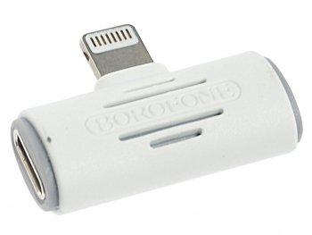 274 р. Переходник iPhone (5-) на 2 iPhone (5-) белый BOROFONE BOROFONE bv6 white  с доставкой в г. Пермь. Увеличить фотографию 1