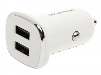 200 р. Устройство зарядное в прикуриватель 2USB 12V белое BOROFONE BOROFONE bz12  с доставкой в г. Пермь. Увеличить фотографию 1