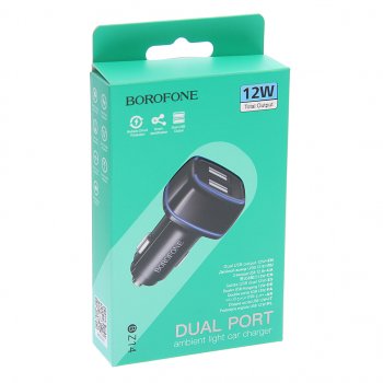 253 р. Устройство зарядное в прикуриватель 2USB 12V черное BOROFONE BOROFONE bz14 black  с доставкой в г. Пермь. Увеличить фотографию 3