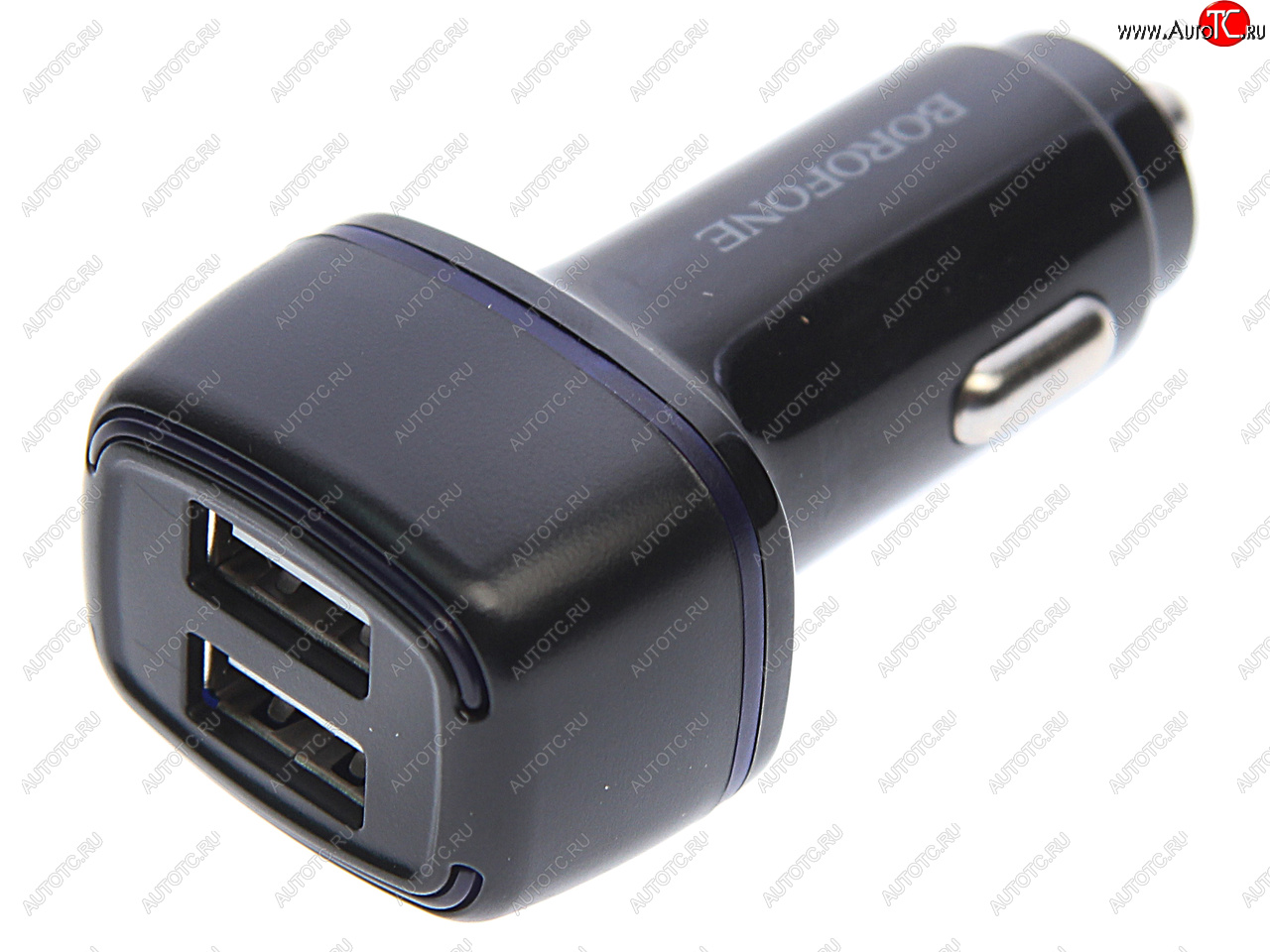 253 р. Устройство зарядное в прикуриватель 2USB 12V черное BOROFONE BOROFONE bz14 black  с доставкой в г. Пермь