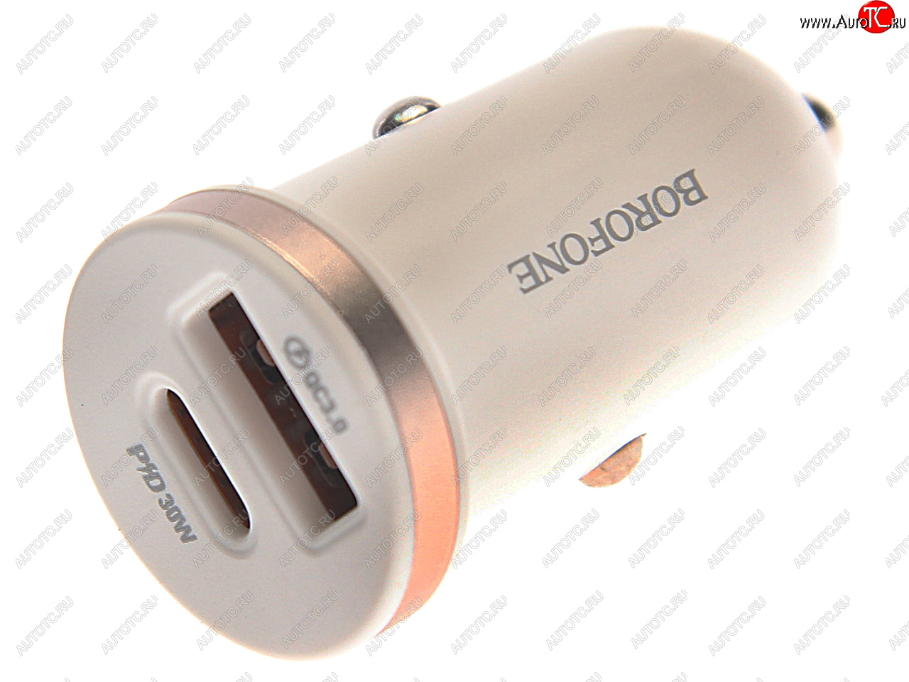 389 р. Устройство зарядное в прикуриватель 1USB + 1 Type C 12V BOROFONE BOROFONE bz22 white  с доставкой в г. Пермь