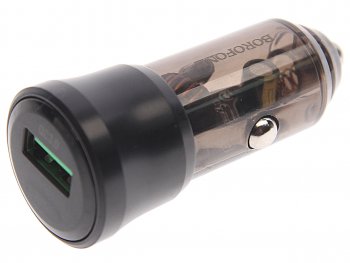216 р. Устройство зарядное в прикуриватель 1USB 12V BOROFONE BOROFONE bz23 transparent black  с доставкой в г. Пермь. Увеличить фотографию 1