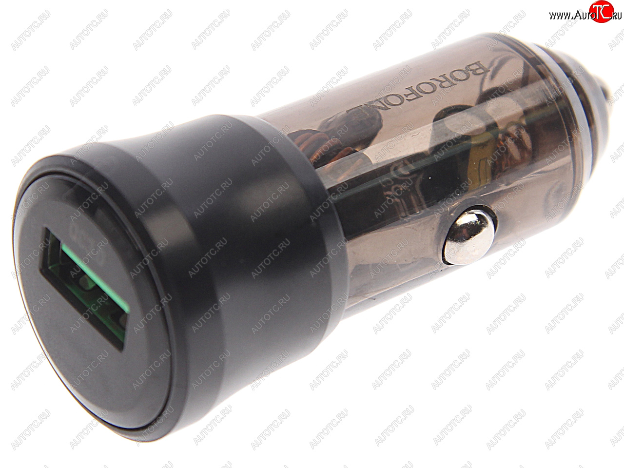 216 р. Устройство зарядное в прикуриватель 1USB 12V BOROFONE BOROFONE bz23 transparent black  с доставкой в г. Пермь
