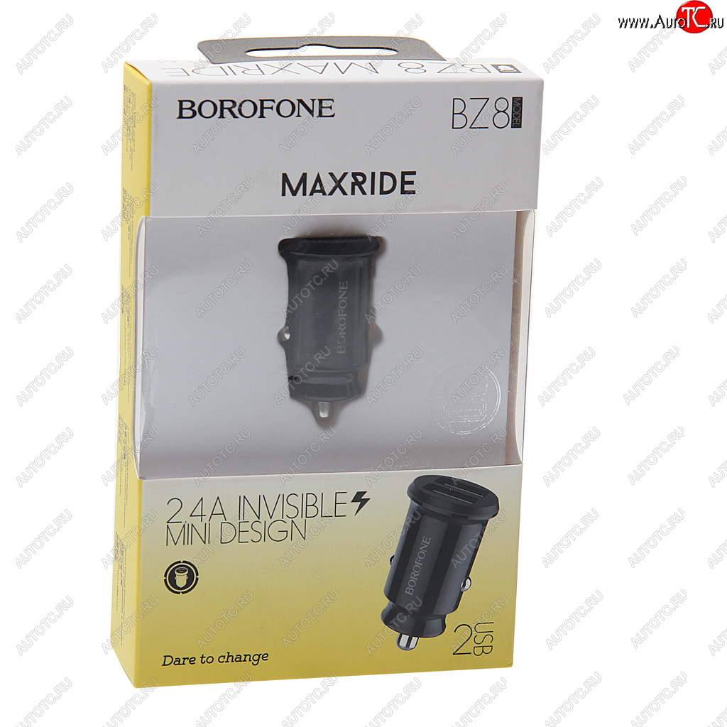 329 р. Устройство зарядное в прикуриватель 2USB 12V черное BOROFONE BOROFONE bz8  с доставкой в г. Пермь