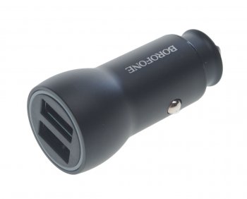 569 р. Устройство зарядное в прикуриватель 2USB 12-24V 3.1A черный BOROFONE BOROFONE bz9 black  с доставкой в г. Пермь. Увеличить фотографию 1