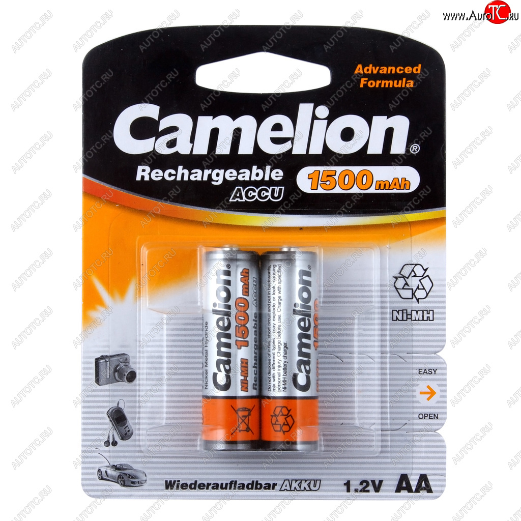 579 р. Батарейка AA HR6 1.2V аккумулятор Ni-MH 1500mAh блистер (2шт.) CAMELION CAMELION c-150aakcбл  с доставкой в г. Пермь