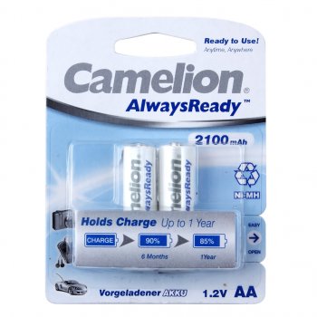 779 р. Батарейка AA HR6 1.2V аккумулятор Ni-MH 2100mAh блистер (2шт.) CAMELION CAMELION c-210aakcбл  с доставкой в г. Пермь. Увеличить фотографию 1