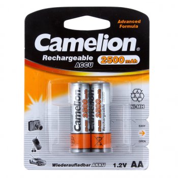 Батарейка AA HR6 1.2V аккумулятор Ni-MH 2500mAh блистер (2шт.) CAMELION CAMELION c-250aakcбл