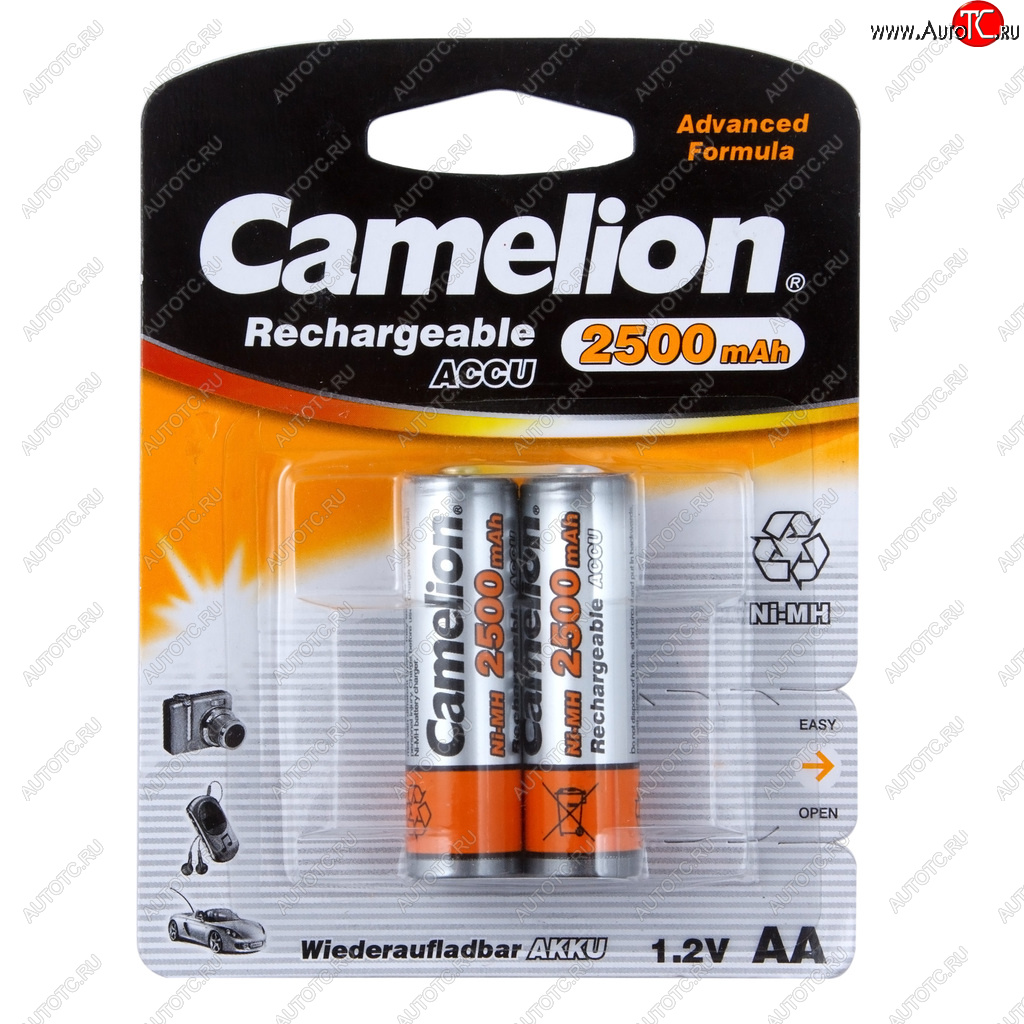 1 029 р. Батарейка AA HR6 1.2V аккумулятор Ni-MH 2500mAh блистер (2шт.) CAMELION CAMELION c-250aakcбл  с доставкой в г. Пермь