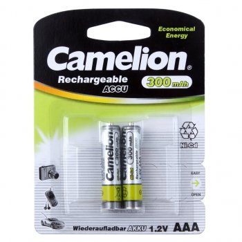 Батарейка AAA HR03 1.2V аккумулятор Ni-MH 300mAh блистер (2шт.) CAMELION CAMELION c-30aaakcбл