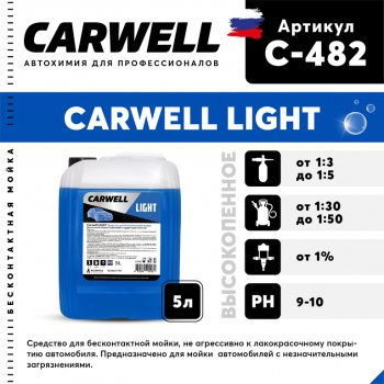 Шампунь для бесконтактной мойки 5л Light CARWELL CARWELL c-482