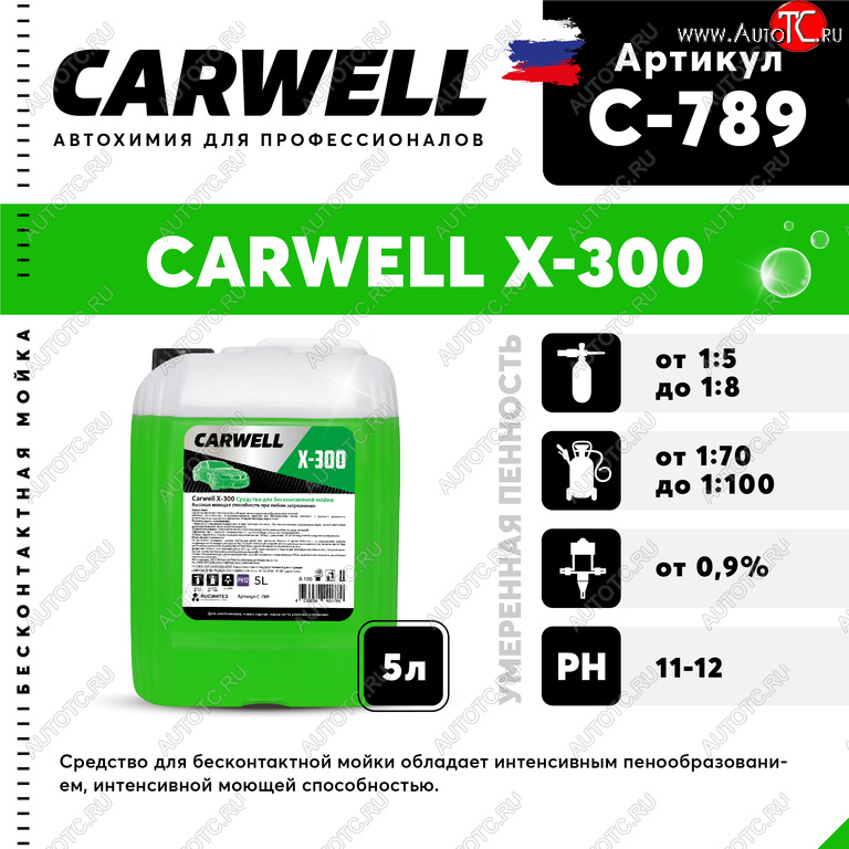 989 р. Шампунь для грузового авто 5л X 300 CARWELL CARWELL c-789  с доставкой в г. Пермь