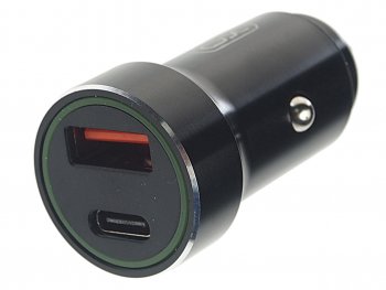 739 р. Устройство зарядное в прикуриватель 1USB + 1 Type C 12V черное XO XO cc32 black  с доставкой в г. Пермь. Увеличить фотографию 1