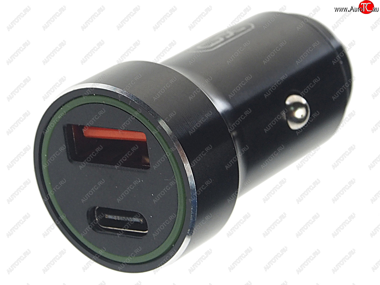 739 р. Устройство зарядное в прикуриватель 1USB + 1 Type C 12V черное XO XO cc32 black  с доставкой в г. Пермь