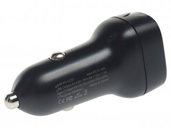 799 р. Устройство зарядное в прикуриватель 1USB + 1 Type C 12V черное XO XO cc37 black  с доставкой в г. Пермь. Увеличить фотографию 2