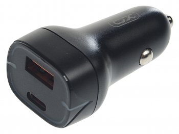 799 р. Устройство зарядное в прикуриватель 1USB + 1 Type C 12V черное XO XO cc37 black  с доставкой в г. Пермь. Увеличить фотографию 1