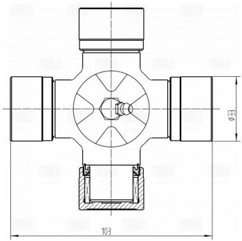 1 299 р. Крестовина ISUZU NQR71,NPR/NMR85 (103.00х33.00) TRIALLI TRIALLI cc774 TRIALLI cc774  с доставкой в г. Пермь. Увеличить фотографию 1