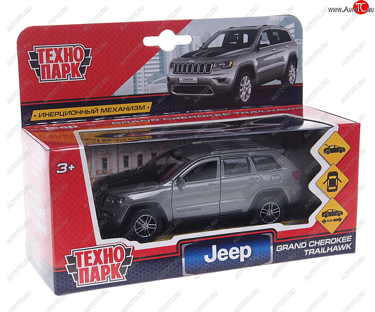819 р. Модель автомобиля JEEP Grand Cherokee металлическая ТЕХНОПАРК ТЕХНОПАРК cherokee-12-gy  с доставкой в г. Пермь