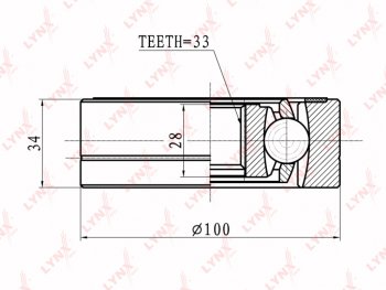 5 549 р. ШРУС внутренний VW Golf (87-) AUDI A3 (97-) SEAT Leon (00-) SKODA Octavia (97-) комплект LYNX LYNX ci8008  с доставкой в г. Пермь. Увеличить фотографию 1