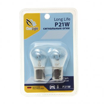 99 р. Лампа 12V P21W BA15s блистер (2шт.) CLEARLIGHT CLEARLIGHT cl-p21w-12v 2b  с доставкой в г. Пермь. Увеличить фотографию 1