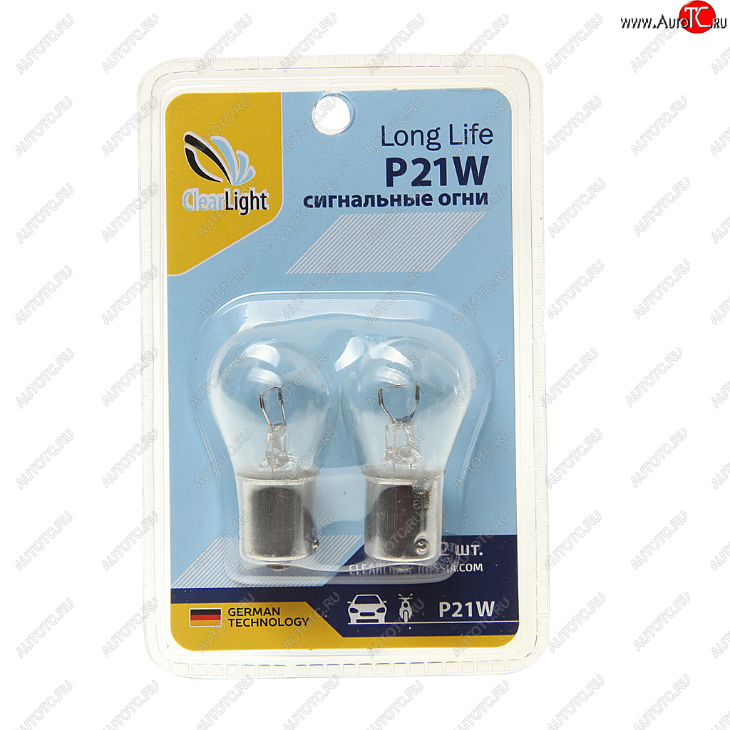 99 р. Лампа 12V P21W BA15s блистер (2шт.) CLEARLIGHT CLEARLIGHT cl-p21w-12v 2b  с доставкой в г. Пермь