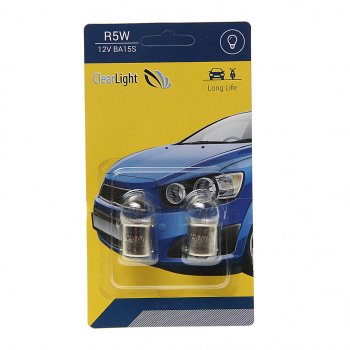 75 р. Лампа 12V R5W BA15s блистер (2шт.) CLEARLIGHT CLEARLIGHT cl-r5w-12v 2b  с доставкой в г. Пермь. Увеличить фотографию 1