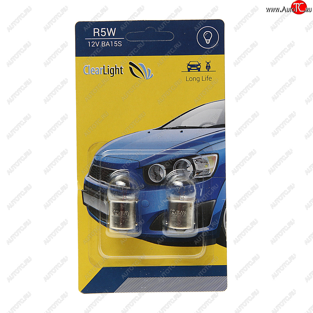 75 р. Лампа 12V R5W BA15s блистер (2шт.) CLEARLIGHT CLEARLIGHT cl-r5w-12v 2b  с доставкой в г. Пермь