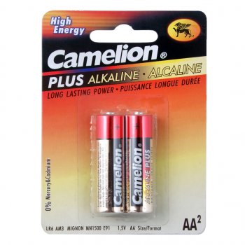 141 р. Батарейка AA LR6 1.5V блистер (2шт.) Alkaline Plus CAMELION CAMELION c-lr6p(2)бл  с доставкой в г. Пермь. Увеличить фотографию 1