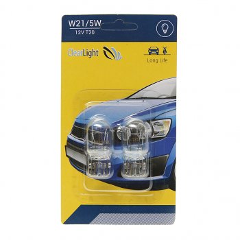 132 р. Лампа 12V W215W W3x16q блистер (2шт.) CLEARLIGHT CLEARLIGHT cl-w215w-12v 2b  с доставкой в г. Пермь. Увеличить фотографию 1