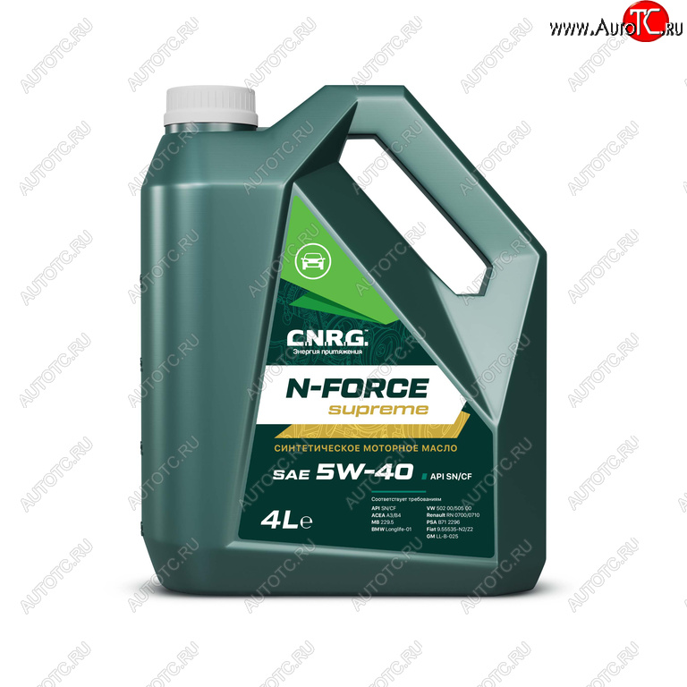 1 459 р. Масло моторное N-Force Supreme SNCFA3B4 5W40 синт.4л CNRG CNRG cnrg-025-0004p  с доставкой в г. Пермь