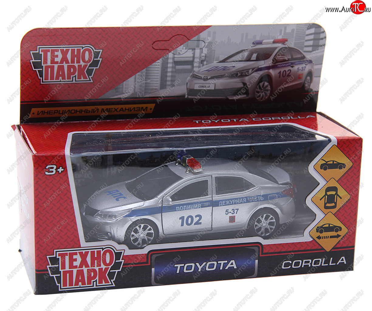 829 р. Модель автомобиля TOYOTA Corolla металлическая серая ТЕХНОПАРК ТЕХНОПАРК corolla-t  с доставкой в г. Пермь