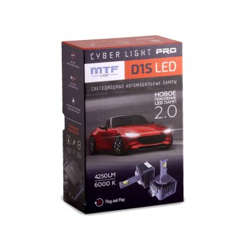 7 799 р. Лампа светодиодная 12V D1S 35W PK32d-2 4250lm 6000K (2шт.) MTF MTF cpd1k6  с доставкой в г. Пермь. Увеличить фотографию 4