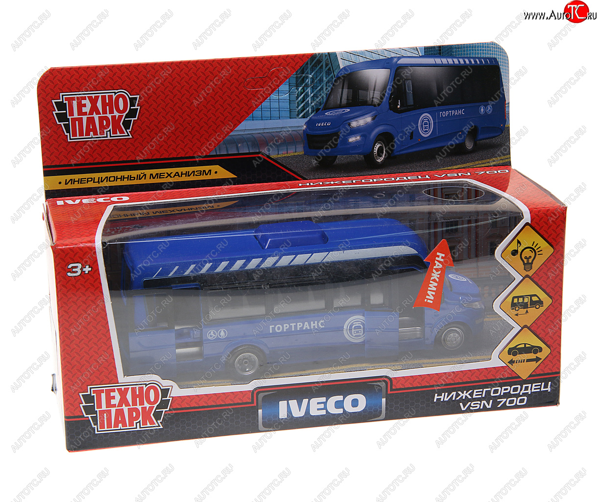 1 689 р. Модель автомобиля IVECO металлическая (свет,звук) ТЕХНОПАРК ТЕХНОПАРК daily-15slcit-bu  с доставкой в г. Пермь